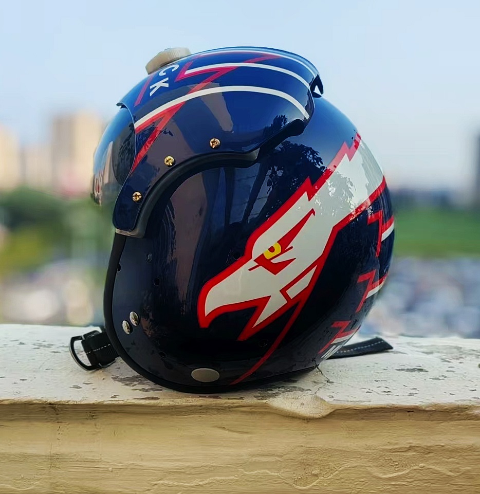 TOP GUN US Navy Maverick Pilot Helmet | Styled Fighter Jet Aviation Helmet for Cosplay, Costumes & Collectors , Eagle Graphic Design - Image 3