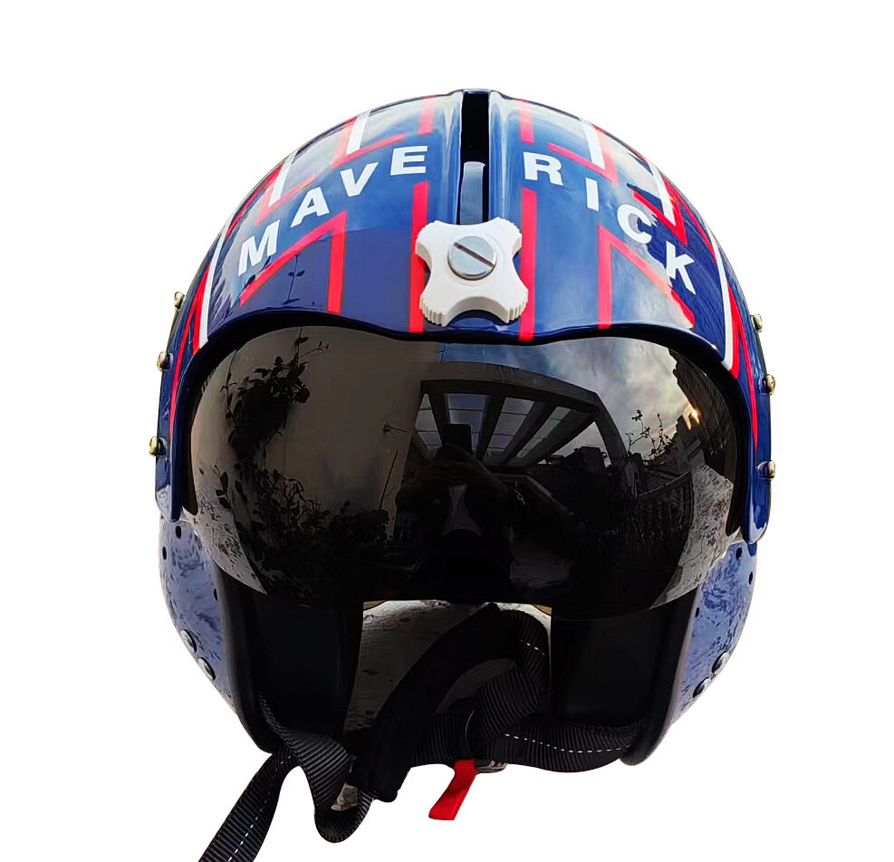 TOP GUN US Navy Maverick Pilot Helmet | Styled Fighter Jet Aviation Helmet for Cosplay, Costumes & Collectors , Eagle Graphic Design